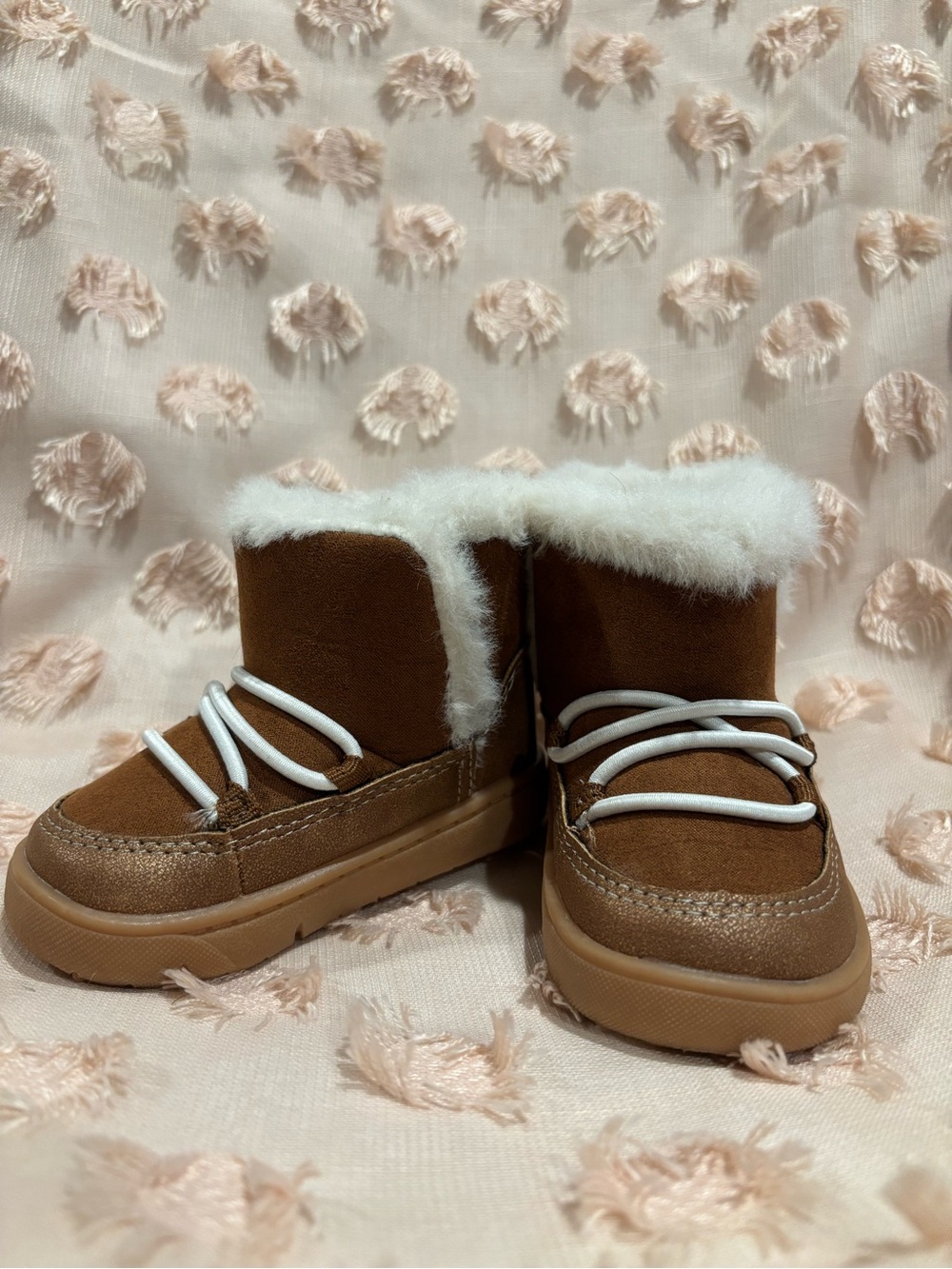 Carters Kids Brown Faux-Fur Lined Winter Boots